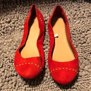 Red, studded, size 11